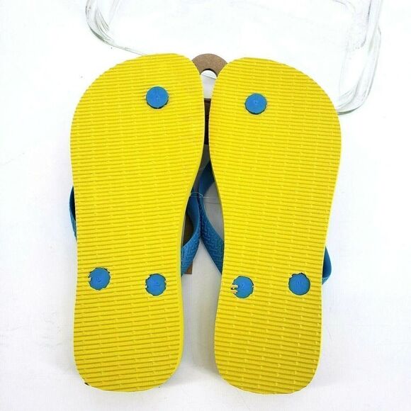 Rare Havaianas Pixar Inside Out Flip Flops Girls 3 US Yellow Blue - Picture 2 of 12